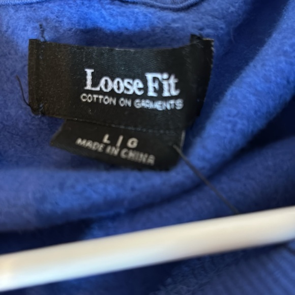 NWT, COTTON:ON, Men’s, Loose Fit, oversized crew fleece sweatshirt in royal blue - Picture 5 of 7